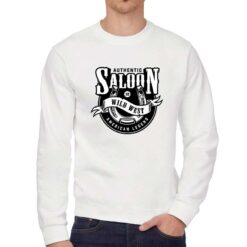 Saloon felpa senza cappuccio personalizzata uomo digitalshirt bianca