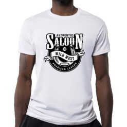Saloon t-shirt personalizzata uomo digitalshirt bianca