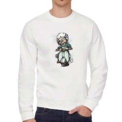 Scheletro Vespa felpa senza cappuccio personalizzata uomo digitalshirt bianca