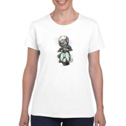 Scheletro Vespa t-shirt personalizzata donna digitalshirt bianco