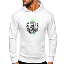 Skull Helmet  felpa con cappuccio personalizzata uomo digitalshirt bianca