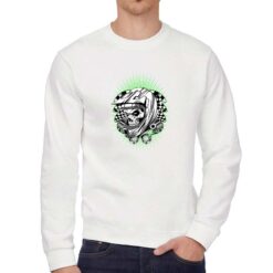 Skull Helmet  felpa senza cappuccio personalizzata uomo digitalshirt bianca