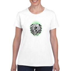 Skull Helmet  t-shirt personalizzata donna digitalshirt bianco