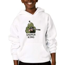 Sniper King felpa con cappuccio personalizzata bambino digitalshirtbianco