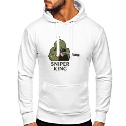 Sniper King felpa con cappuccio personalizzata uomo digitalshirt bianca