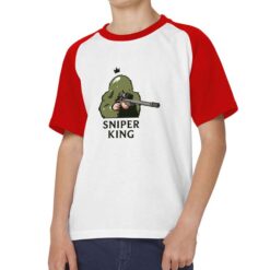 Sniper King t-shirt bicolor personalizzata bambino digitalshirt rossa