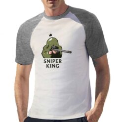 Sniper King t-shirt bicolor personalizzata uomo digitalshirt grigia