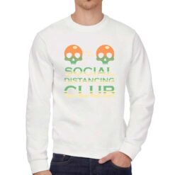 Social Distancing felpa senza cappuccio personalizzata uomo digitalshirt bianca