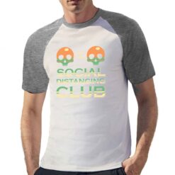 Social Distancing t-shirt bicolor personalizzata uomo digitalshirt grigia