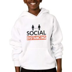 Social Distancing felpa con cappuccio personalizzata bambino digitalshirtbianco