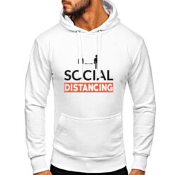 Social Distancing felpa con cappuccio personalizzata uomo digitalshirt bianca