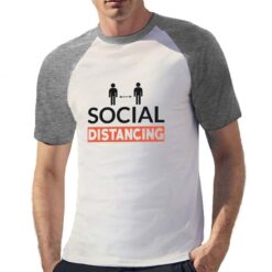 Social Distancing t-shirt bicolor personalizzata uomo digitalshirt grigia