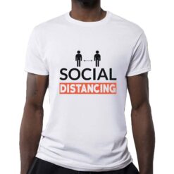 Social Distancing t-shirt personalizzata uomo digitalshirt bianca