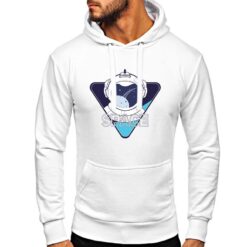 Space astronauta Logo felpa con cappuccio personalizzata uomo digitalshirt bianca
