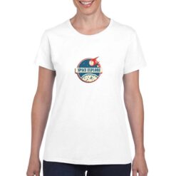 Space Explore t-shirt personalizzata donna digitalshirt bianco