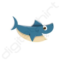 bavaglino grafica squalo cartone animato fuchsia digitalshirt