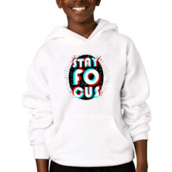 Stay Focus felpa con cappuccio personalizzata bambino digitalshirtbianco