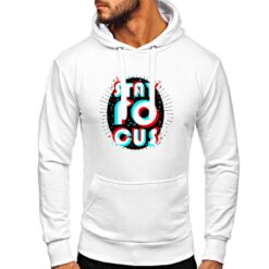 Stay Focus felpa con cappuccio personalizzata uomo digitalshirt bianca