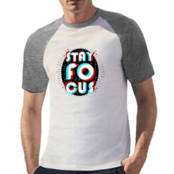 Stay Focus t-shirt bicolor personalizzata uomo digitalshirt grigia