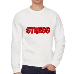 Stress felpa senza cappuccio personalizzata uomo digitalshirt bianca