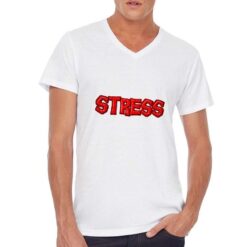 Stress t-shirt scollo a v personalizzata uomo digitalshirt bianca