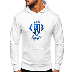 Super Dad Hero felpa con cappuccio personalizzata uomo digitalshirt bianca