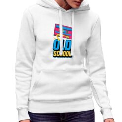 Tape old School felpa con cappuccio personalizzata donna digitalshirt bianca.jpg