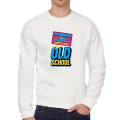 Tape old School felpa senza cappuccio personalizzata uomo digitalshirt bianca