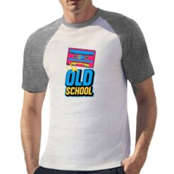Tape old School t-shirt bicolor personalizzata uomo digitalshirt grigia