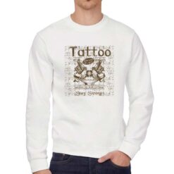 Tatoo felpa senza cappuccio personalizzata uomo digitalshirt bianca