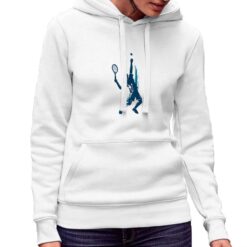 Tennista Battuta felpa con cappuccio personalizzata donna digitalshirt bianca.jpg