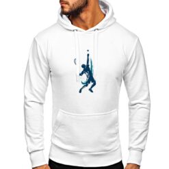 Tennista Battuta felpa con cappuccio personalizzata uomo digitalshirt bianca