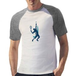 Tennista Battuta t-shirt bicolor personalizzata uomo digitalshirt grigia