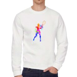 Tennista Donna  felpa senza cappuccio personalizzata uomo digitalshirt bianca