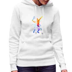 Tennista Uomo felpa con cappuccio personalizzata donna digitalshirt bianca.jpg