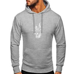 Teschio che Fuma felpa con cappuccio personalizzata uomo digitalshirt grigio chiaro