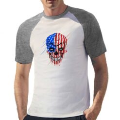 Teschio Clown America t-shirt bicolor personalizzata uomo digitalshirt grigia