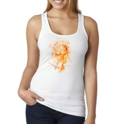 Teschio in Fiamme canottiera personalizzata donna digitalshirt bianca