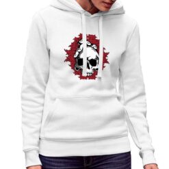 The Bandits felpa con cappuccio personalizzata donna digitalshirt bianca.jpg