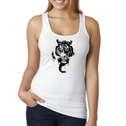 Tiger Bianco Nero canottiera personalizzata donna digitalshirt bianca