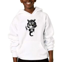 Tiger Bianco Nero felpa con cappuccio personalizzata bambino digitalshirtbianco