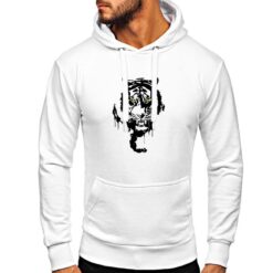 Tiger Bianco Nero felpa con cappuccio personalizzata uomo digitalshirt bianca