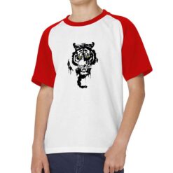 Tiger Bianco Nero t-shirt bicolor personalizzata bambino digitalshirt rossa