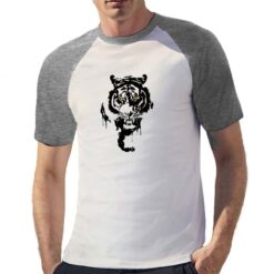 Tiger Bianco Nero t-shirt bicolor personalizzata uomo digitalshirt grigia