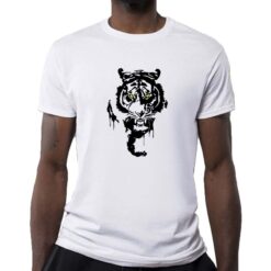 Tiger Bianco Nero t-shirt personalizzata uomo digitalshirt bianca