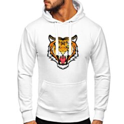 Tiger Face felpa con cappuccio personalizzata uomo digitalshirt bianca