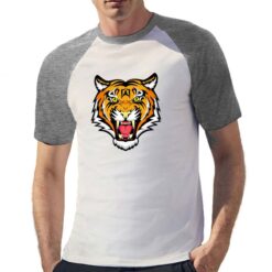 Tiger Face t-shirt bicolor personalizzata uomo digitalshirt grigia