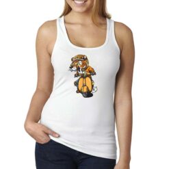 Tigre sulla Vespa canottiera personalizzata donna digitalshirt bianca