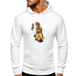 Tigre sulla Vespa felpa con cappuccio personalizzata uomo digitalshirt bianca