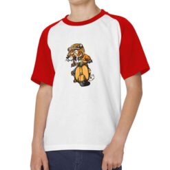 Tigre sulla Vespa t-shirt bicolor personalizzata bambino digitalshirt rossa